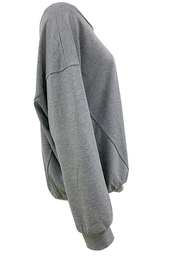 Casual Elegant Solid Patchwork Fold Off the Shoulder Hoodies