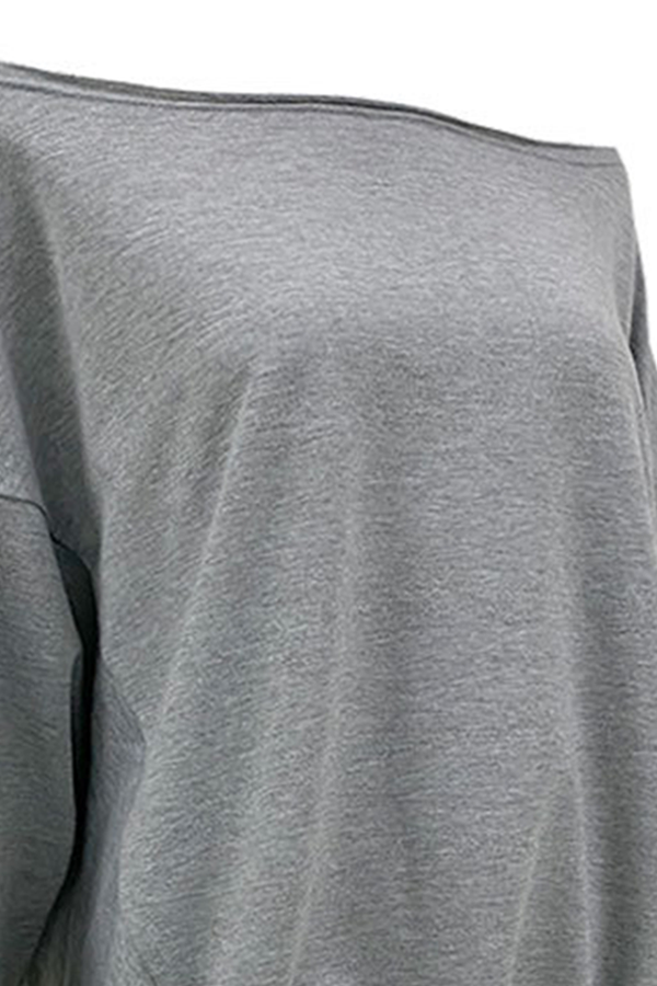 Casual Elegant Solid Patchwork Fold Off the Shoulder Hoodies