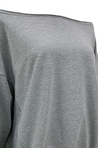 Casual Elegant Solid Patchwork Fold Off the Shoulder Hoodies