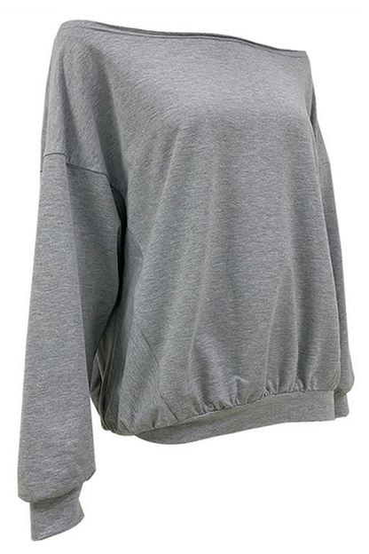 Casual Elegant Solid Patchwork Fold Off the Shoulder Hoodies