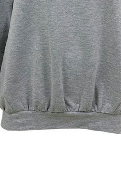 Casual Elegant Solid Patchwork Fold Off the Shoulder Hoodies