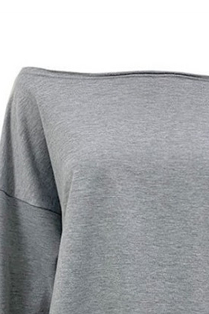 Casual Elegant Solid Patchwork Fold Off the Shoulder Hoodies