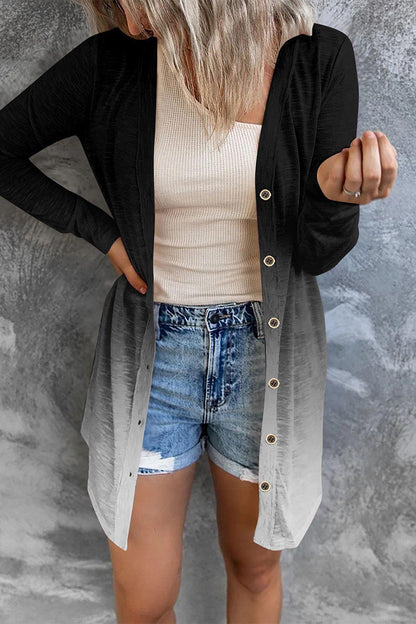 Street Print Patchwork Cardigan Collar Outerwear(8 Colors)