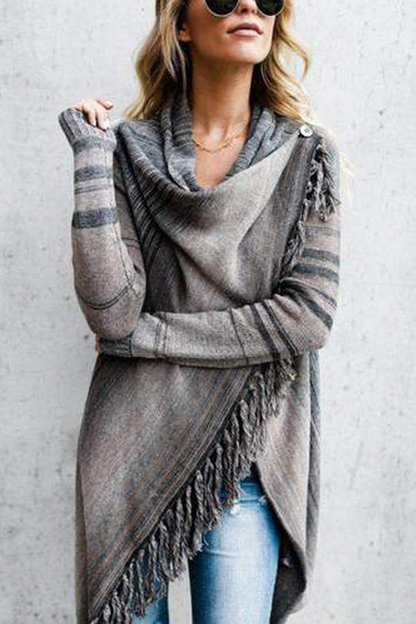 Florcoo Striped Shawl Sweater 2 Styles