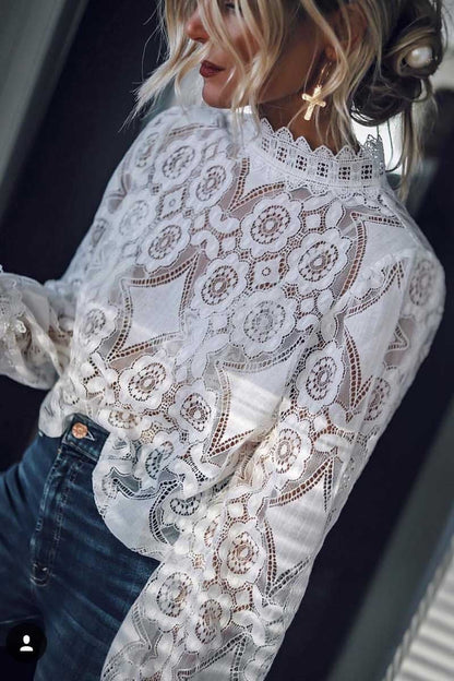 Florcoo Solid Lace Tops(2 Colors)