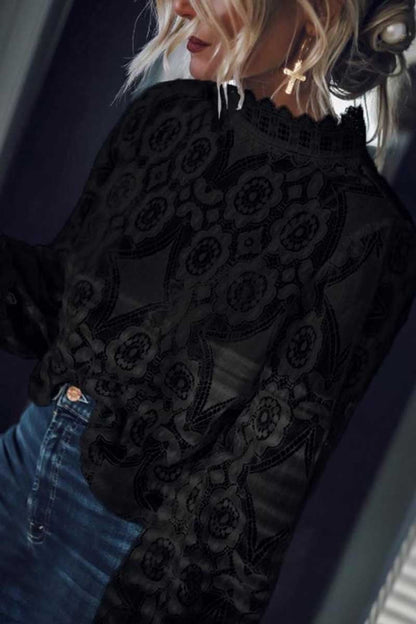 Florcoo Solid Lace Tops(2 Colors)